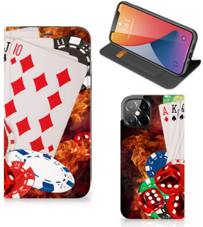 B2Ctelecom Book Stand Case Personaliseren iPhone 12 Pro Max Smart Cover Casino