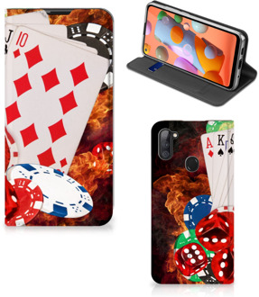 B2Ctelecom Book Stand Case Personaliseren Samsung Galaxy M11 | A11 Smart Cover Casino