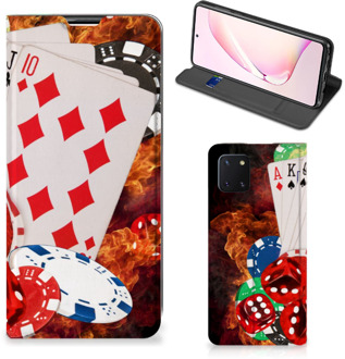 B2Ctelecom Book Stand Case Personaliseren Samsung Galaxy Note 10 Lite Smart Cover Casino