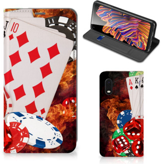 B2Ctelecom Book Stand Case Personaliseren Samsung Xcover Pro Smart Cover Casino