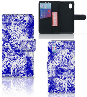 B2Ctelecom Book Style Case Alcatel 1B (2020) Smartphone Hoesje Angel Skull Blue