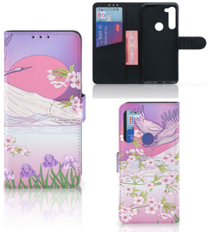 B2Ctelecom Book Style Case Motorola G8 Power Smartphone Hoesje Cadeautjes voor Vrouwen Bird Flying