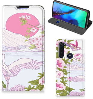 B2Ctelecom Book Style Case Motorola Moto G Pro Smartphone Hoesje Bird Standing