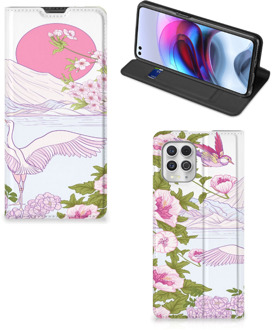 B2Ctelecom Book Style Case Motorola Moto G100 Smartphone Hoesje Bird Standing