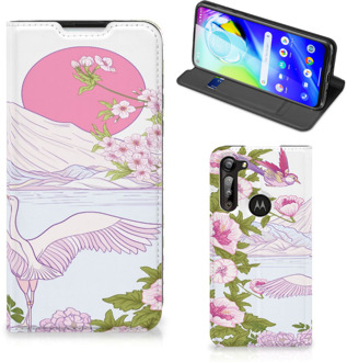 B2Ctelecom Book Style Case Motorola Moto G8 Power Smartphone Hoesje Bird Standing