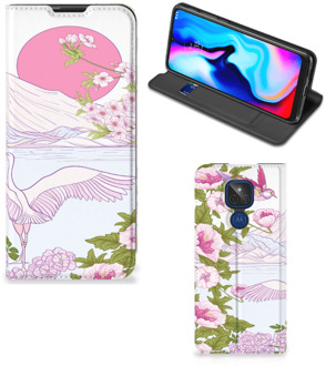 B2Ctelecom Book Style Case Motorola Moto G9 Play Smartphone Hoesje Bird Standing