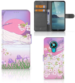 B2Ctelecom Book Style Case Nokia 3.4 Smartphone Hoesje Cadeautjes voor Vrouwen Bird Flying