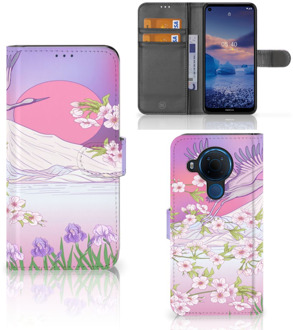 B2Ctelecom Book Style Case Nokia 5.4 Smartphone Hoesje Cadeautjes voor Vrouwen Bird Flying