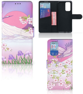 B2Ctelecom Book Style Case OnePlus 9 Pro Smartphone Hoesje Cadeautjes voor Vrouwen Bird Flying