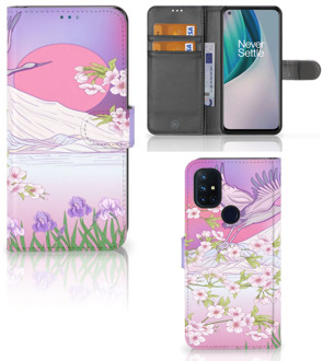 B2Ctelecom Book Style Case OnePlus Nord N10 Smartphone Hoesje Cadeautjes voor Vrouwen Bird Flying