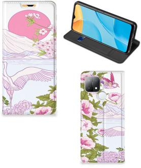 B2Ctelecom Book Style Case OPPO A15 Smartphone Hoesje Bird Standing