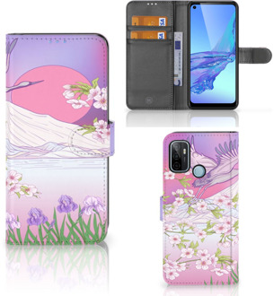 B2Ctelecom Book Style Case OPPO A53 | OPPO A53s Smartphone Hoesje Cadeautjes voor Vrouwen Bird Flying