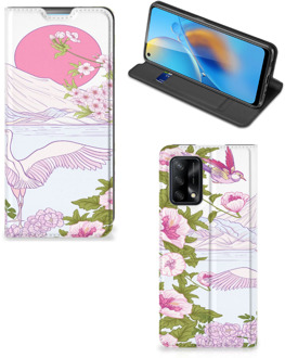 B2Ctelecom Book Style Case OPPO A74 4G Smartphone Hoesje Bird Standing