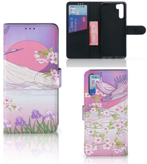 B2Ctelecom Book Style Case OPPO A91 | Reno3 Smartphone Hoesje Cadeautjes voor Vrouwen Bird Flying