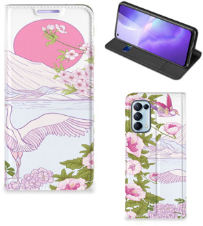 B2Ctelecom Book Style Case OPPO Find X3 Lite Smartphone Hoesje Bird Standing