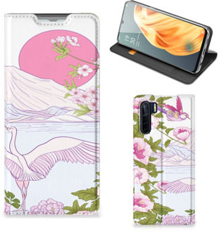 B2Ctelecom Book Style Case OPPO Reno3 | A91 Smartphone Hoesje Bird Standing