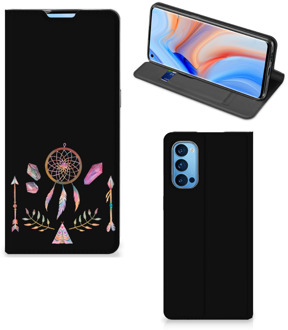 B2Ctelecom Book Style Case OPPO Reno4 Pro 5G Smartphone Hoesje Boho Dreamcatcher