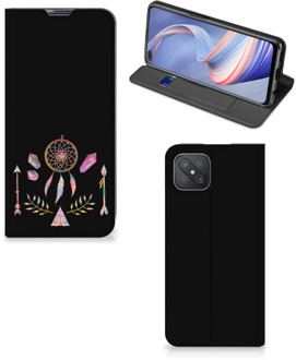 B2Ctelecom Book Style Case OPPO Reno4 Z 5G Smartphone Hoesje Boho Dreamcatcher