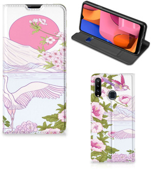 B2Ctelecom Book Style Case Samsung Galaxy A20s Smartphone Hoesje Bird Standing