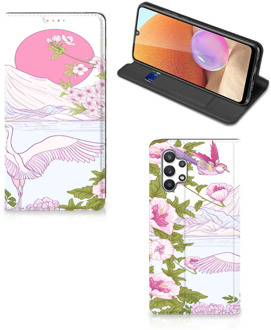 B2Ctelecom Book Style Case Samsung Galaxy A32 4G Smartphone Hoesje Bird Standing