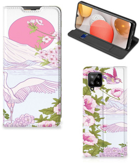 B2Ctelecom Book Style Case Samsung Galaxy A42 Smartphone Hoesje Bird Standing