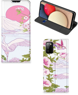 B2Ctelecom Book Style Case Samsung Galaxy M02s | A02s Smartphone Hoesje Bird Standing