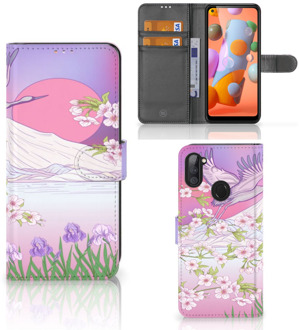 B2Ctelecom Book Style Case Samsung Galaxy M11 | A11 Smartphone Hoesje Cadeautjes voor Vrouwen Bird Flying