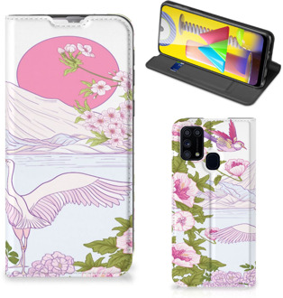 B2Ctelecom Book Style Case Samsung Galaxy M31 Smartphone Hoesje Bird Standing