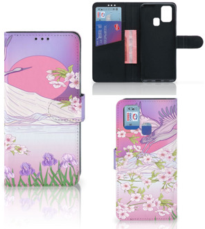 B2Ctelecom Book Style Case Samsung Galaxy M31 Smartphone Hoesje Cadeautjes voor Vrouwen Bird Flying