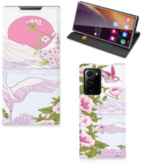 B2Ctelecom Book Style Case Samsung Galaxy Note 20 Ultra Smartphone Hoesje Bird Standing