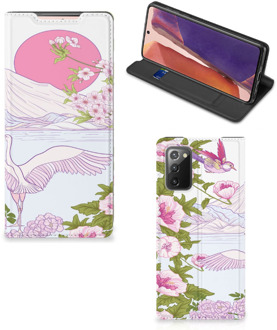 B2Ctelecom Book Style Case Samsung Galaxy Note20 Smartphone Hoesje Bird Standing