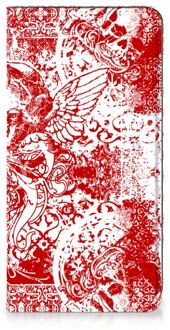 B2Ctelecom Book Style Case Samsung Galaxy S20 FE Smart Cover Angel Skull Red