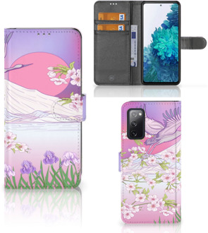 B2Ctelecom Book Style Case Samsung Galaxy S20FE Smartphone Hoesje Cadeautjes voor Vrouwen Bird Flying