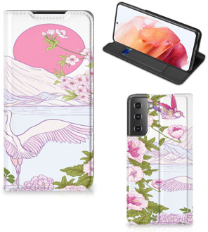 B2Ctelecom Book Style Case Samsung Galaxy S21 Smartphone Hoesje Bird Standing