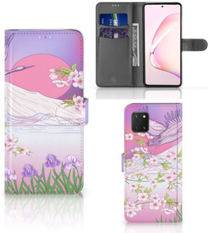 B2Ctelecom Book Style Case Samsung Note 10 Lite Smartphone Hoesje Cadeautjes voor Vrouwen Bird Flying