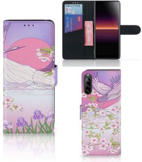 B2Ctelecom Book Style Case Sony Xperia L4 Smartphone Hoesje Cadeautjes voor Vrouwen Bird Flying