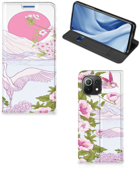 B2Ctelecom Book Style Case Xiaomi Mi 11 Lite Smartphone Hoesje Bird Standing