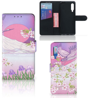 B2Ctelecom Book Style Case Xiaomi Mi 9 Smartphone Hoesje Cadeautjes voor Vrouwen Bird Flying