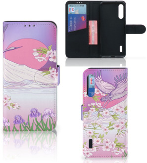 B2Ctelecom Book Style Case Xiaomi Mi A3 Smartphone Hoesje Cadeautjes voor Vrouwen Bird Flying