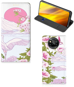 B2Ctelecom Book Style Case Xiaomi Poco X3 Smartphone Hoesje Bird Standing