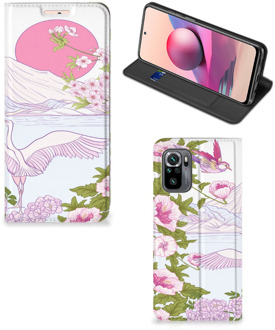 B2Ctelecom Book Style Case Xiaomi Redmi Note 10 4G | 10S Smartphone Hoesje Bird Standing