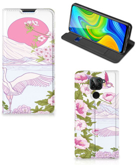 B2Ctelecom Book Style Case Xiaomi Redmi Note 9 Smartphone Hoesje Bird Standing