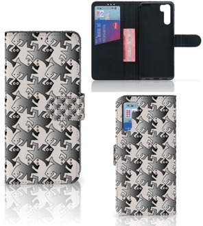 B2Ctelecom Book Wallet Case OPPO A91 | Reno3 Smartphone Hoesje Salamander Grey