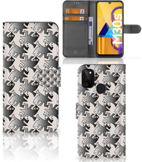 B2Ctelecom Book Wallet Case Samsung Galaxy M21 Smartphone Hoesje Salamander Grey