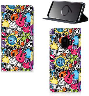 B2Ctelecom Book Wallet Case Samsung Galaxy S9 Punk Rock