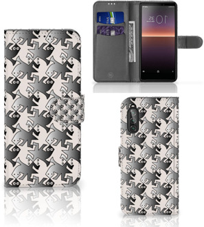 B2Ctelecom Book Wallet Case Sony Xperia 10 II Smartphone Hoesje Salamander Grey