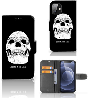 B2Ctelecom Bookcase Apple iPhone 12 Mini GSM Hoesje Skull Eyes