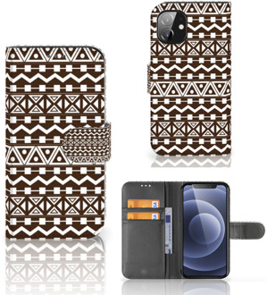 B2Ctelecom Bookcase Apple iPhone 12 Mini Hoesje Aztec Brown