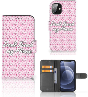 B2Ctelecom Bookcase Apple iPhone 12 Mini Hoesje Flowers Pink DTMP