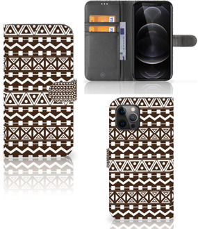 B2Ctelecom Bookcase Apple iPhone 12 Pro Max Hoesje Aztec Brown